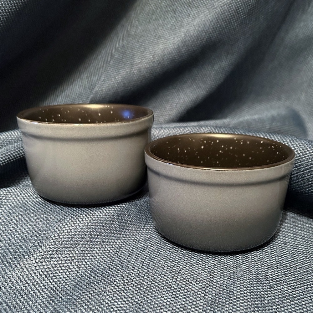 BergHOFF GEM Stoneware Set of 2 Ramekins w Enamel Coating 4.25” Belgium